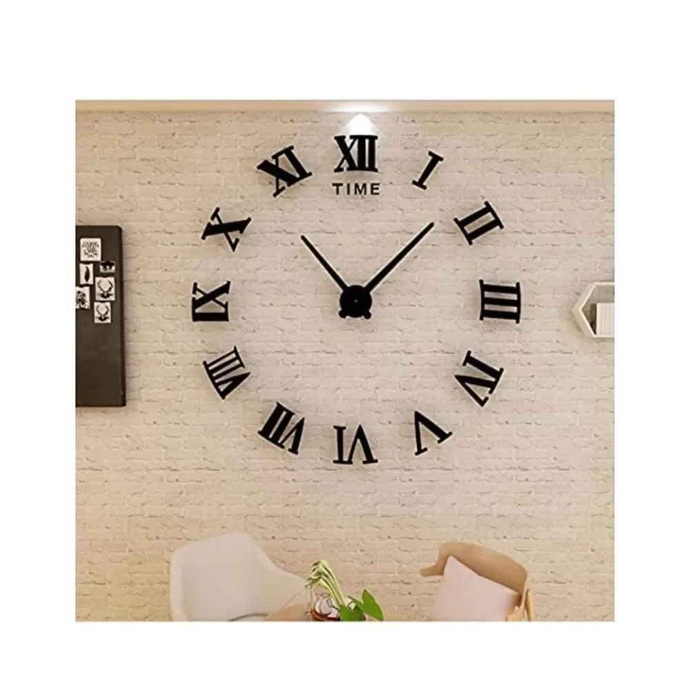3d Luminous Real Big Wall Clock Rushed Mirror Sticker Diy Living Room Home Large